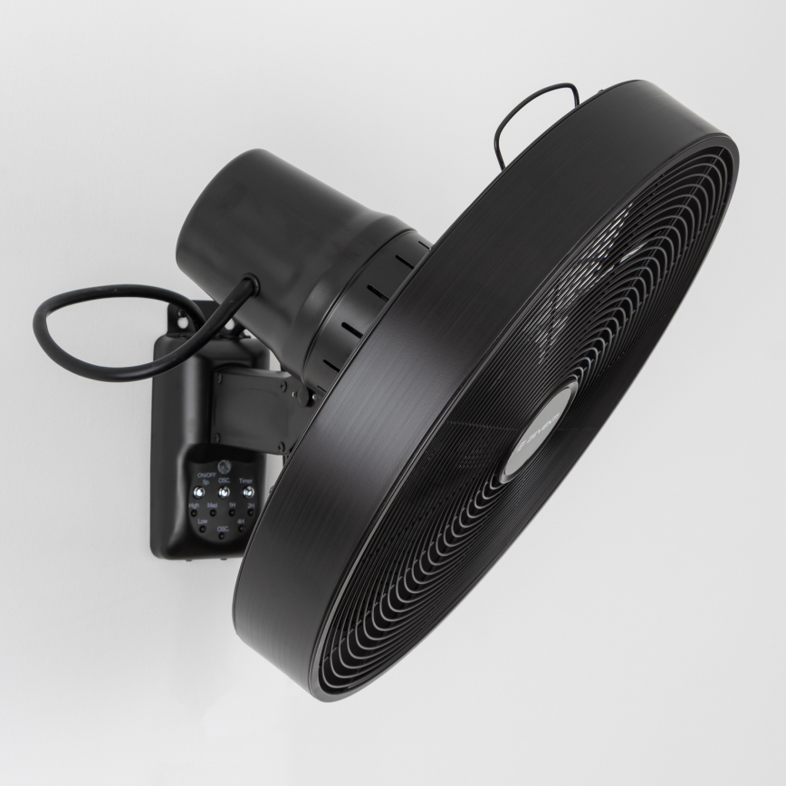 ZEVENTI - Vægmonteret ventilator FREEZE 50W/230V Ø 45 cm sort + fjernbetjening