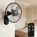 ZEVENTI - Vægventilator FANNY 45W/230V Ø 41 cm sort + fjernbetjening