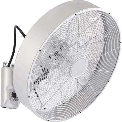 ZEVENTI - Vægmonteret ventilator FANNY 50W/230V Ø 45 cm mat krom + fjernbetjening