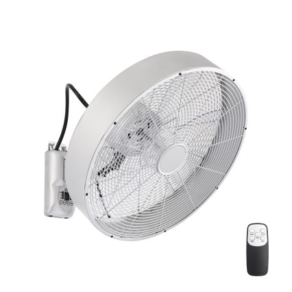 ZEVENTI - Vægmonteret ventilator FANNY 50W/230V Ø 45 cm mat krom + fjernbetjening