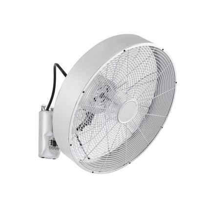 ZEVENTI - Vægmonteret ventilator FANNY 50W/230V Ø 45 cm mat krom + fjernbetjening