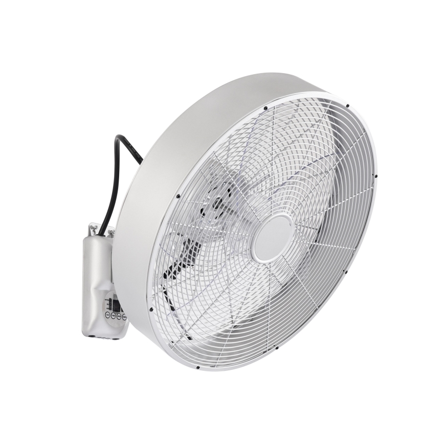 ZEVENTI - Vægmonteret ventilator FANNY 50W/230V Ø 45 cm mat krom + fjernbetjening