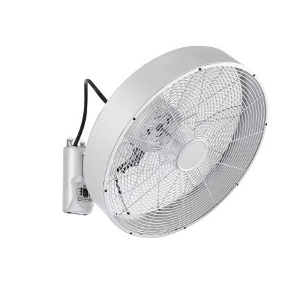 ZEVENTI - Vægmonteret ventilator FANNY 50W/230V Ø 45 cm mat krom + fjernbetjening