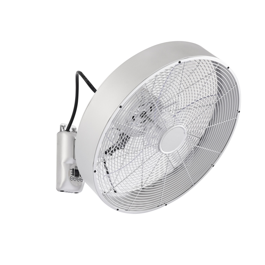 ZEVENTI - Vægmonteret ventilator FANNY 50W/230V Ø 45 cm mat krom + fjernbetjening