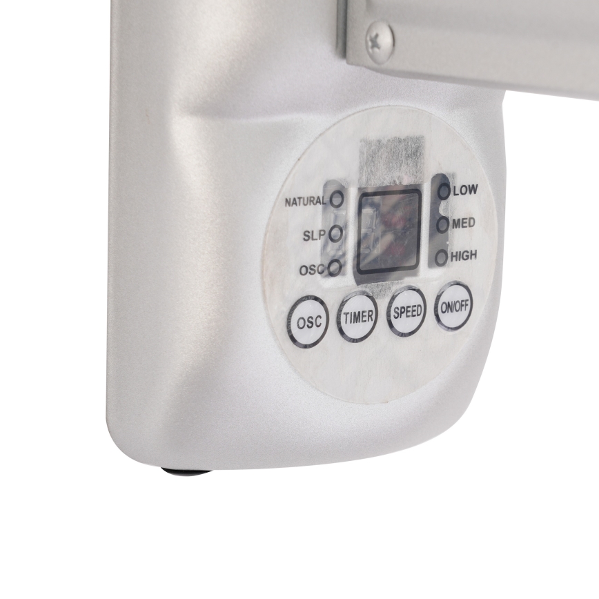 ZEVENTI - Vægmonteret ventilator FANNY 50W/230V Ø 45 cm mat krom + fjernbetjening