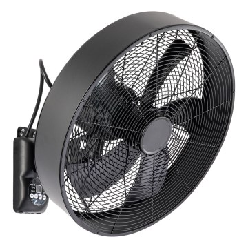 ZEVENTI - Vægventilator FANNY 50W/230V sort + fjernbetjening