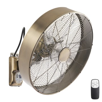 ZEVENTI - Vægventilator FANNY 50W/230V Ø 45 cm bronzefarvet + fjernbetjening