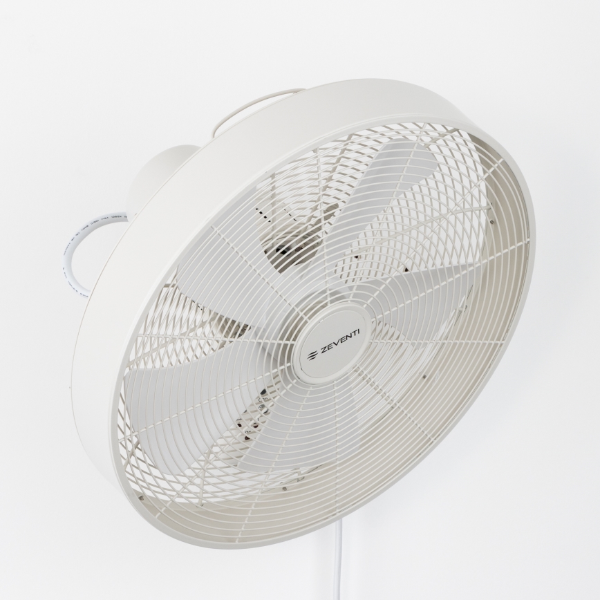 ZEVENTI - Vægventilator FREEZE 50W/230V diameter 40 cm hvid + fjernbetjening