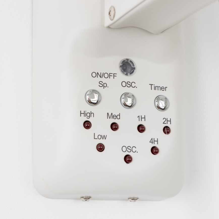 ZEVENTI - Vægventilator FREEZE 50W/230V diameter 40 cm hvid + fjernbetjening