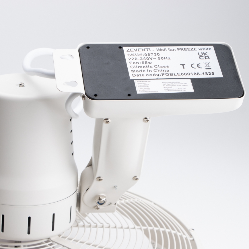 ZEVENTI - Vægventilator FREEZE 50W/230V diameter 40 cm hvid + fjernbetjening