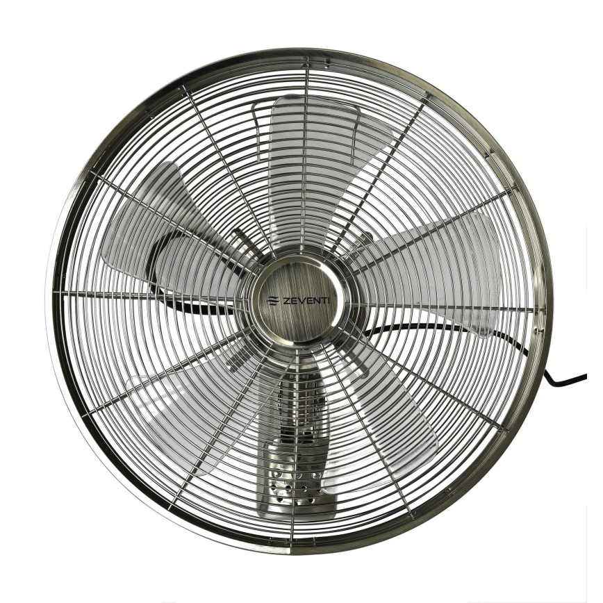 ZEVENTI - Vægventilator FREEZE 50W/230V diameter 40 cm mat krom + fjernbetjening