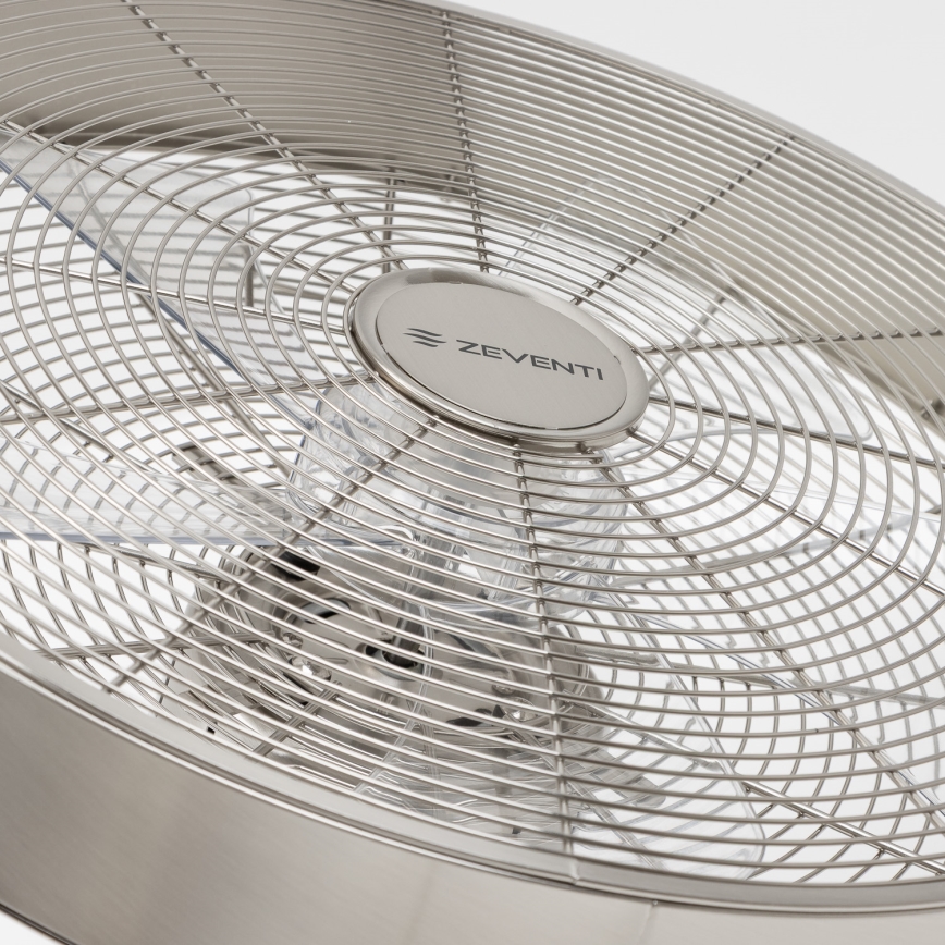 ZEVENTI - Vægventilator FREEZE 50W/230V diameter 40 cm mat krom + fjernbetjening