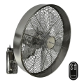 ZEVENTI - Vægventilator FREEZE 50W/230V diameter 40 cm mat krom + fjernbetjening