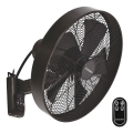 ZEVENTI - Vægventilator FREEZE 50W/230V diameter 40 cm sort/brun + fjernbetjening