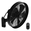 ZEVENTI - Vægventilator FREEZE 50W/230V diameter 40 cm sort + fjernbetjening