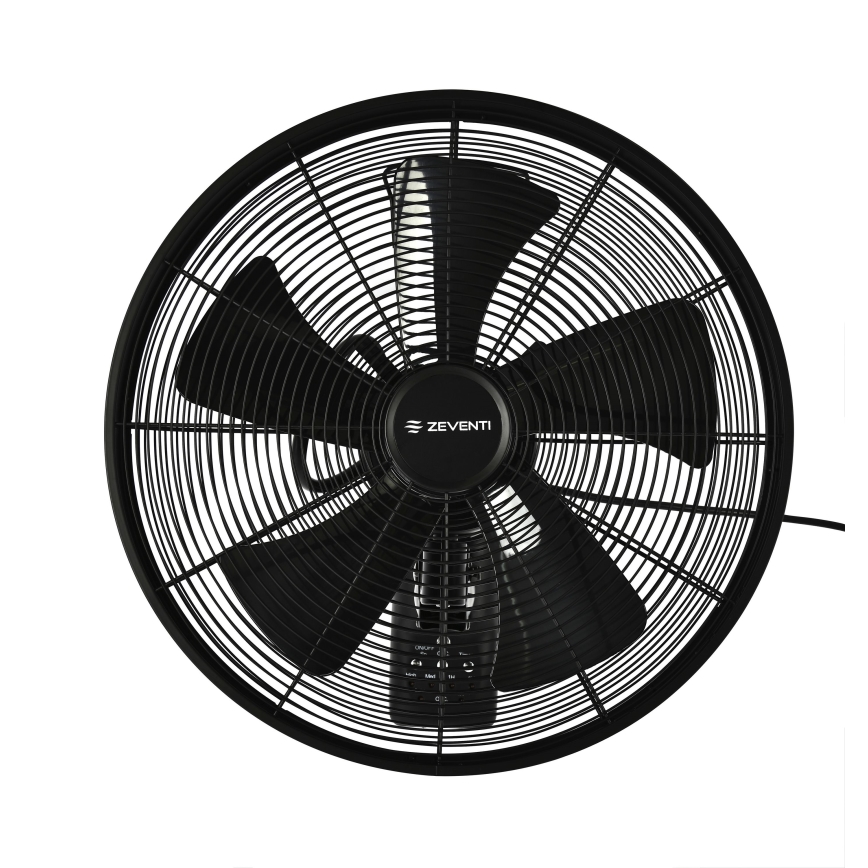 ZEVENTI - Vægventilator FREEZE 50W/230V diameter 40 cm sort + fjernbetjening