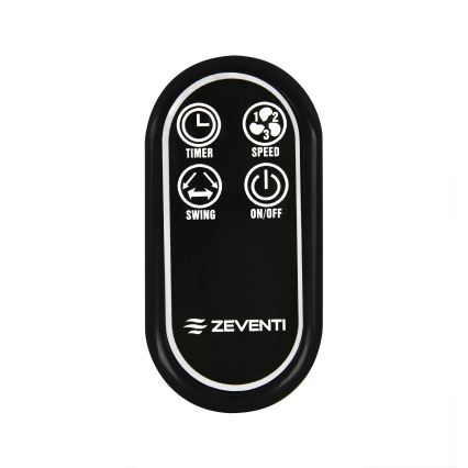 ZEVENTI - Vægventilator FREEZE 50W/230V diameter 40 cm sort + fjernbetjening
