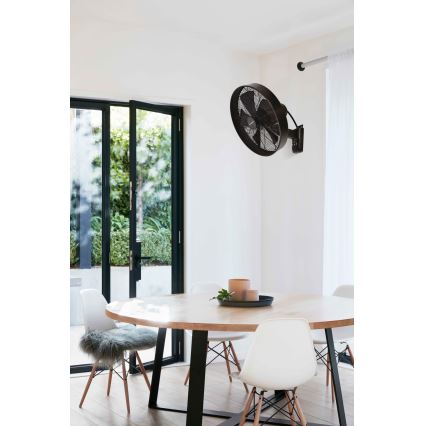 ZEVENTI - Vægventilator FREEZE 50W/230V diameter 40 cm sort/brun + fjernbetjening