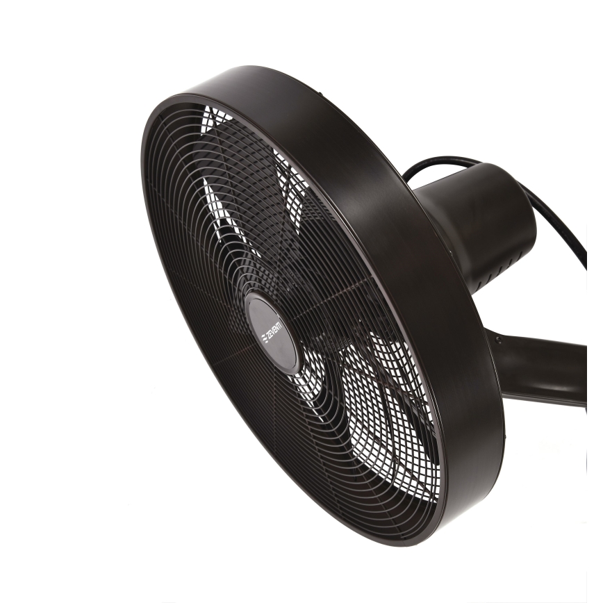 ZEVENTI - Vægventilator FREEZE 50W/230V diameter 40 cm sort/brun + fjernbetjening