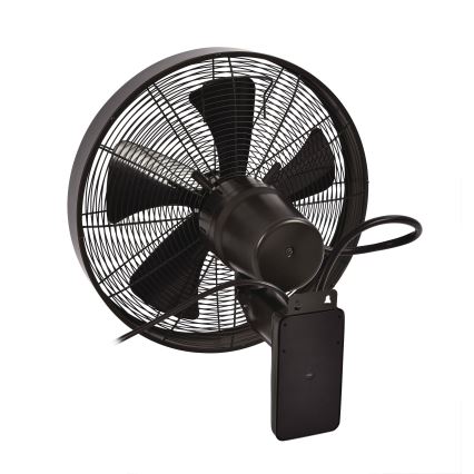 ZEVENTI - Vægventilator FREEZE 50W/230V diameter 40 cm sort/brun + fjernbetjening