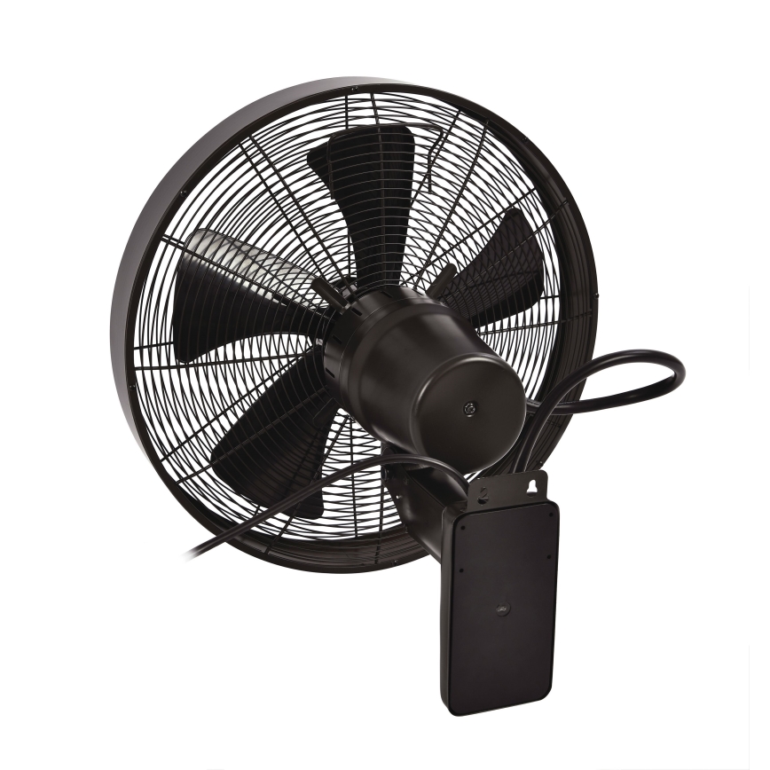 ZEVENTI - Vægventilator FREEZE 50W/230V diameter 40 cm sort/brun + fjernbetjening