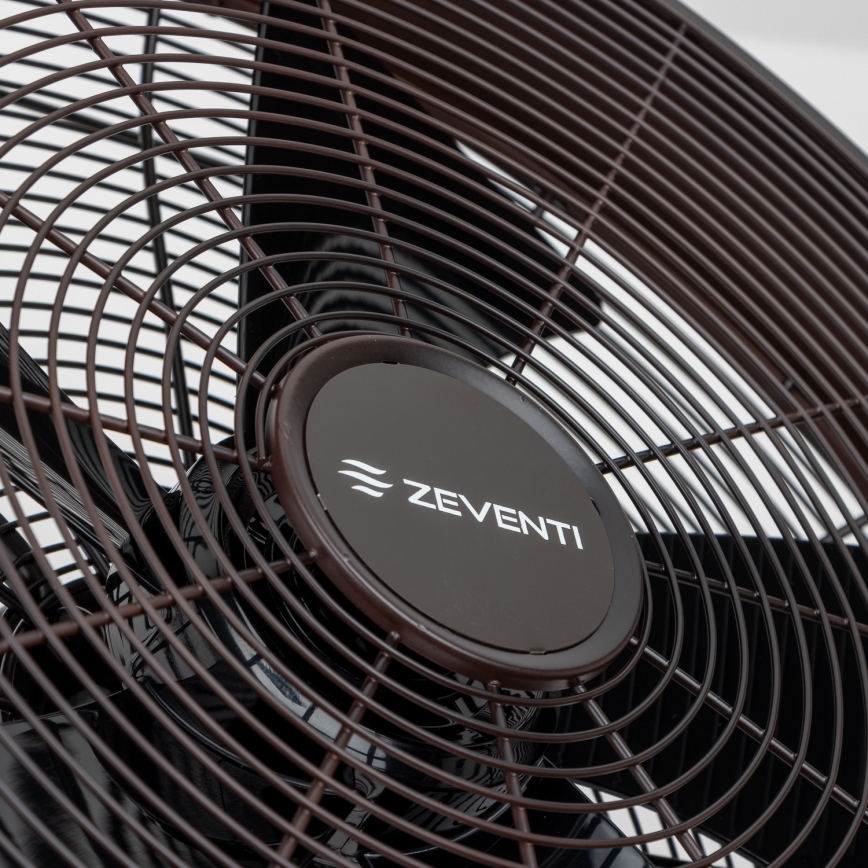 ZEVENTI - Vægventilator FREEZE 50W/230V diameter 40 cm sort/brun + fjernbetjening