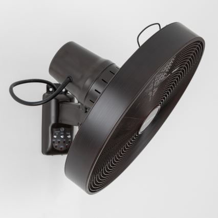 ZEVENTI - Vægventilator FREEZE 50W/230V diameter 40 cm sort/brun + fjernbetjening