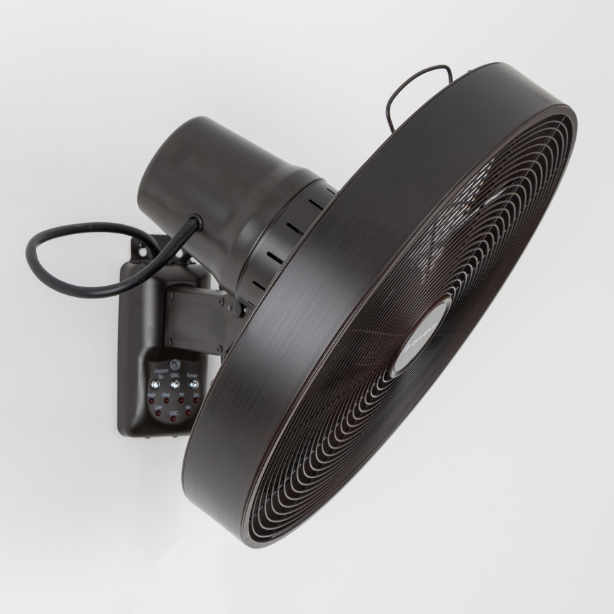 ZEVENTI - Vægventilator FREEZE 50W/230V diameter 40 cm sort/brun + fjernbetjening