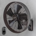 ZEVENTI - Vægventilator FREEZE 50W/230V Ø 45 cm sort/brun + fjernbetjening