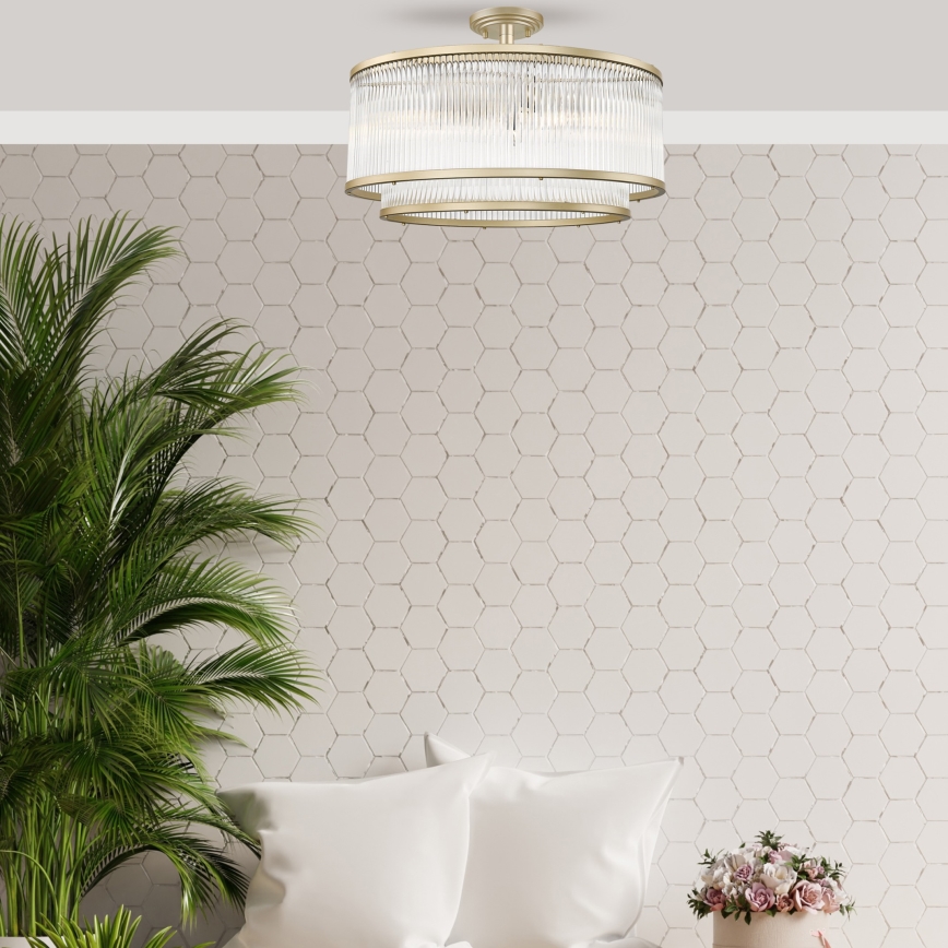 Zuma Line - Overflademonteret lysekrone 6xE14/60W/230V messing