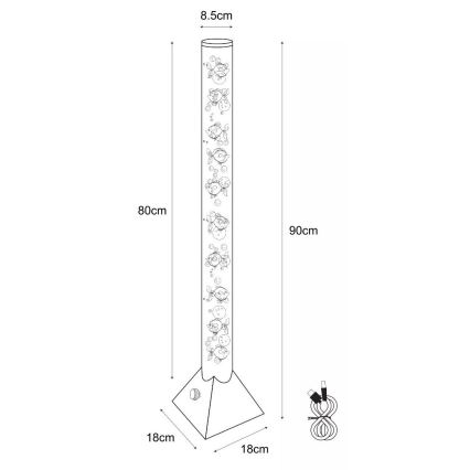 Zuma Line - LED gulvlampe m. RGB-farver LED/3,6W/5V