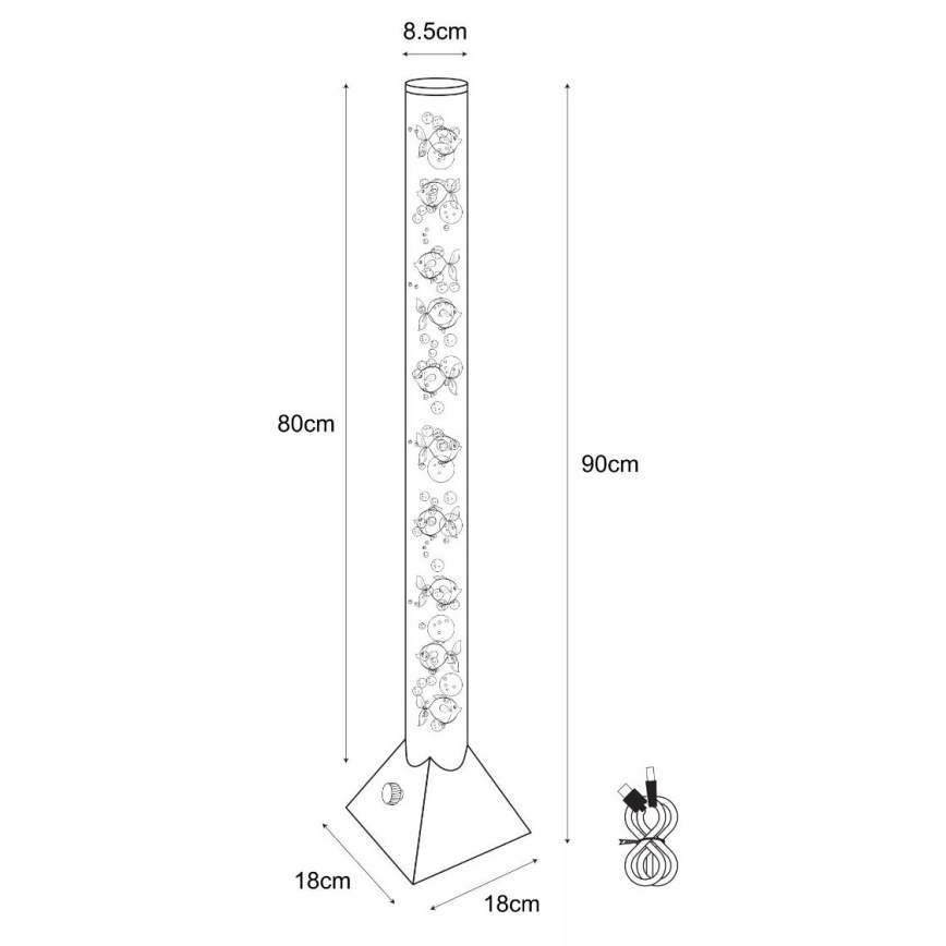 Zuma Line - LED gulvlampe m. RGB-farver LED/3,6W/5V