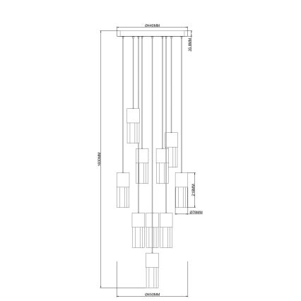 Zuma Line - LED-pendel på wire LED/50W/230V guld