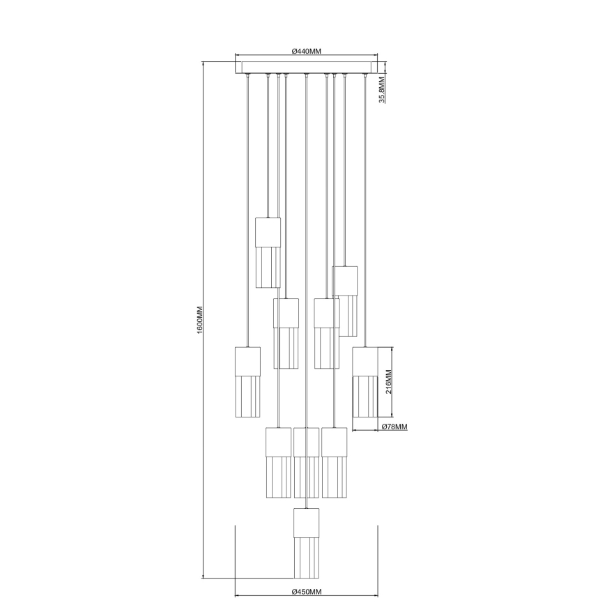 Zuma Line - LED-pendel på wire LED/50W/230V guld