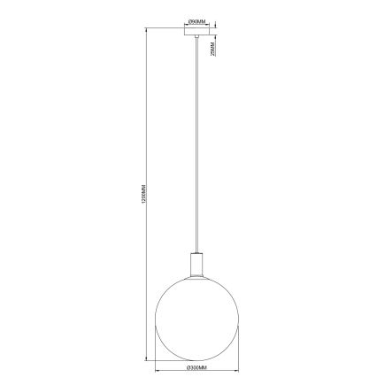 Zuma Line - Pendel med kabel 1xE27/25W/230V Ø 30 cm guld/sort