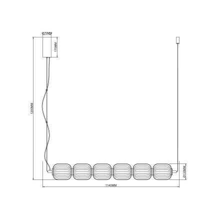 Zuma Line - LED-pendel på wire i guld LED/50W/230V