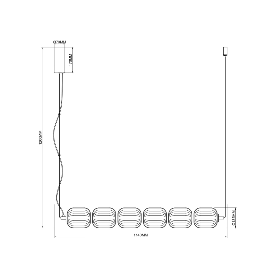 Zuma Line - LED-pendel på wire i guld LED/50W/230V
