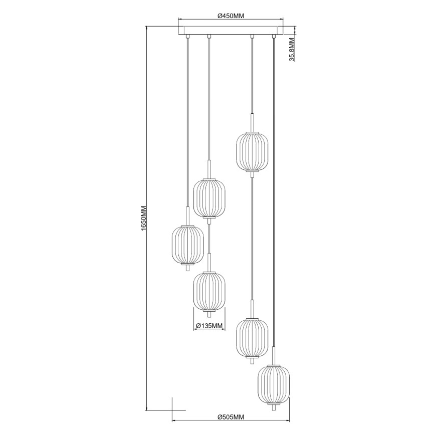 Zuma Line - LED-lysekrone på wire LED/34W/230V Ø 50,5 cm, guld
