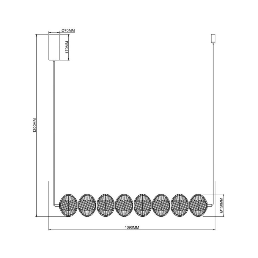 Zuma Line - LED lysekrone med wireophæng LED/50W/230V guld