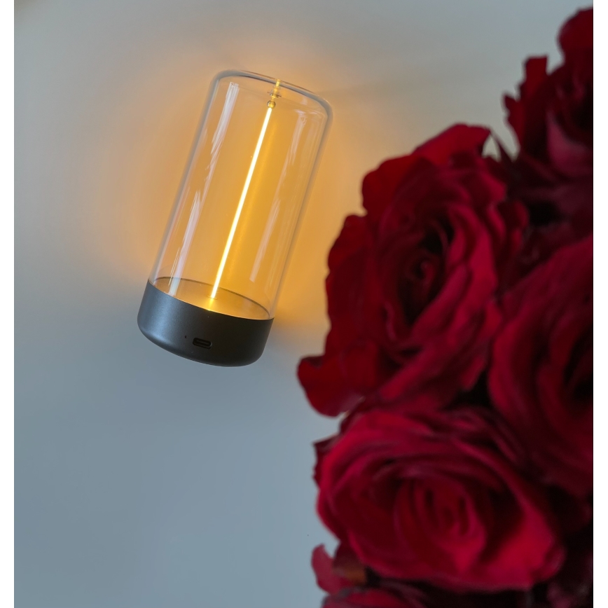 Zuma Line - LED Bordlampe dæmpbar og genopladelig LED/0,5W/230V sort IP54