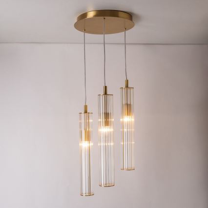 Zuma Line - Pendel på kabel 3xE14/7W/230V guld