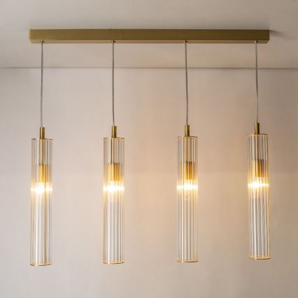 Zuma Line - Pendel med kabelophæng 4xE14/7W/230V guld
