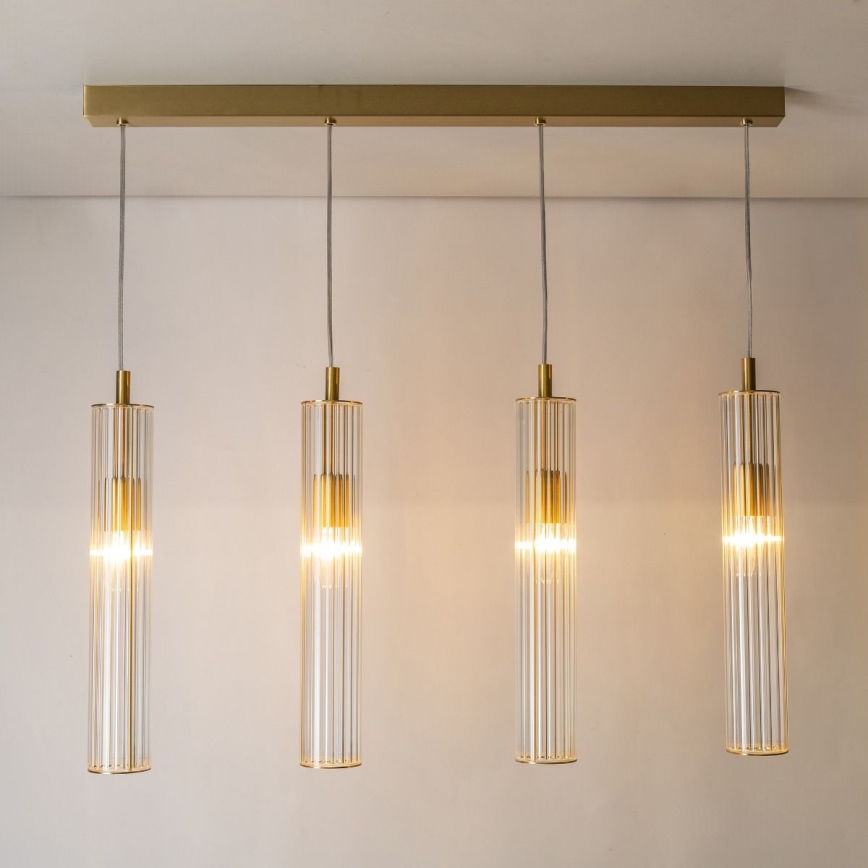 Zuma Line - Pendel med kabelophæng 4xE14/7W/230V guld