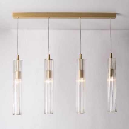 Zuma Line - Pendel med kabelophæng 4xE14/7W/230V guld
