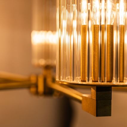Zuma Line - Lysekrone på stang 7xE14/7W/230V i guld