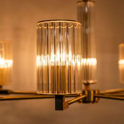 Zuma Line - Lysekrone på stang 7xE14/7W/230V i guld