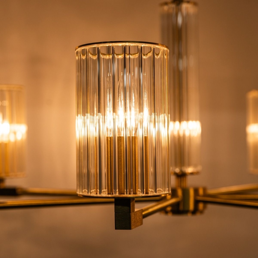 Zuma Line - Lysekrone på stang 7xE14/7W/230V i guld