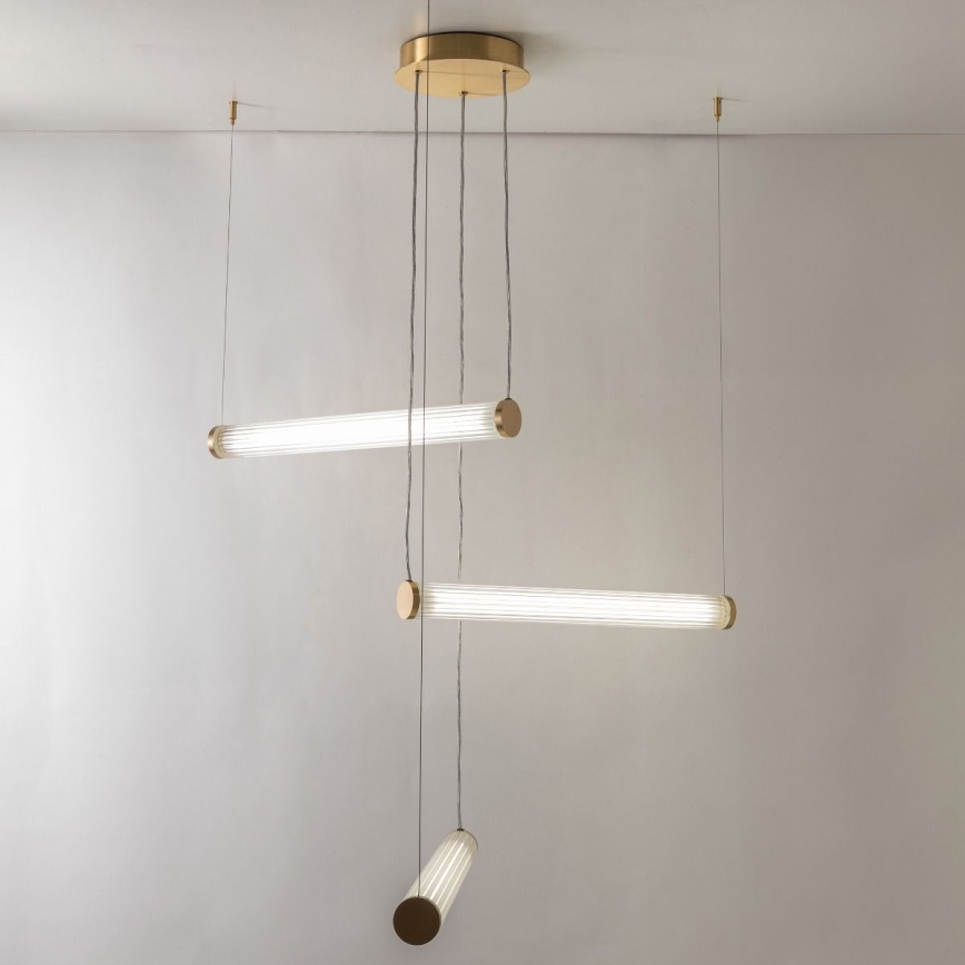 Zuma Line - LED-dæmpbar pendel på kabel LED/64W/230V 2700-6500K guld + fjernbetjening