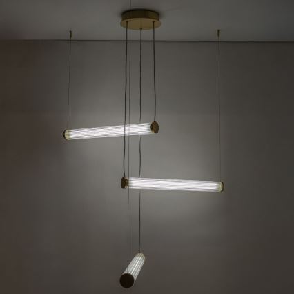 Zuma Line - LED-dæmpbar pendel på kabel LED/64W/230V 2700-6500K guld + fjernbetjening