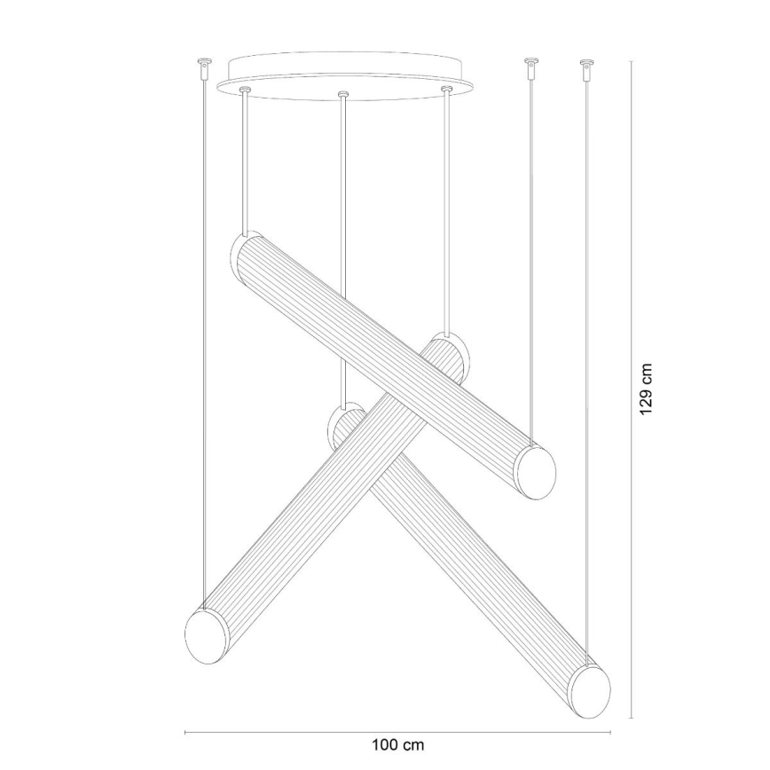 Zuma Line - LED-dæmpbar pendel på kabel LED/64W/230V 2700-6500K guld + fjernbetjening